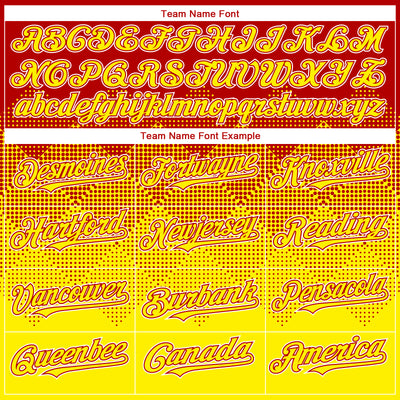 Custom Red Light Yellow-White Gradient Square Shape 3D Pattern Design Bomber Full-Snap Varsity Letterman Hoodie Jacket