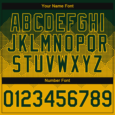 Custom Green Gold Gradient Square Shape 3D Pattern Design Bomber Full-Snap Varsity Letterman Hoodie Jacket