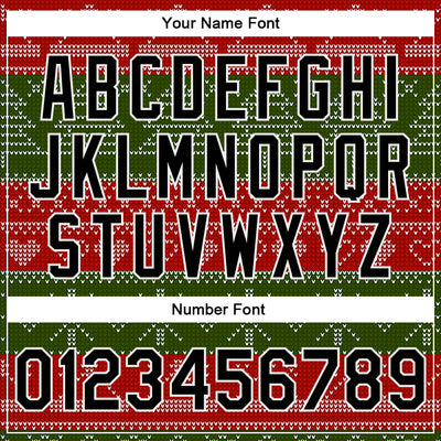 Custom Red Black-Green Christmas 3D Bomber Full-Snap Varsity Letterman Jacket