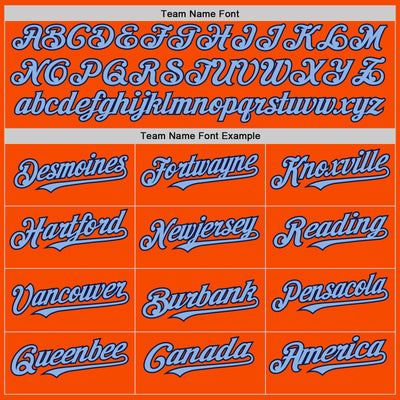 Custom Orange Light Blue-Navy Bomber Full-Snap Varsity Letterman Two Tone Hoodie Jacket