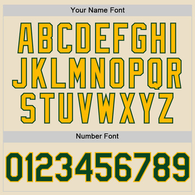 Custom Cream Green-Gold Bomber Full-Snap Varsity Letterman Two Tone Hoodie Jacket