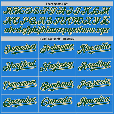 Custom Powder Blue Green-Cream Bomber Full-Snap Varsity Letterman Hoodie Jacket