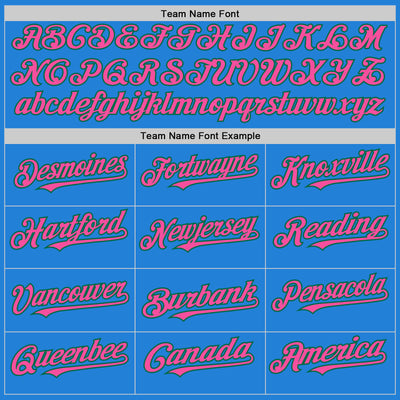 Custom Powder Blue Pink-Kelly Green Bomber Full-Snap Varsity Letterman Hoodie Jacket