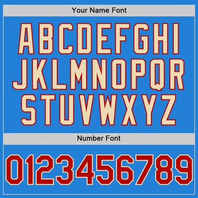 Custom Powder Blue Red-Cream Bomber Full-Snap Varsity Letterman Hoodie Jacket