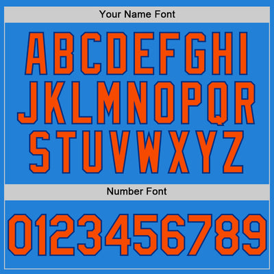 Custom Powder Blue Orange-Royal Bomber Full-Snap Varsity Letterman Hoodie Jacket