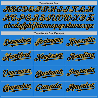 Custom Powder Blue Black Cream-Old Gold Bomber Full-Snap Varsity Letterman Two Tone Hoodie Jacket