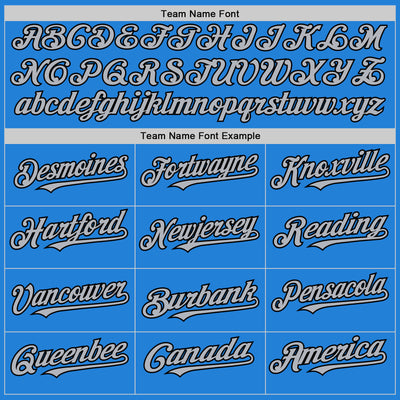 Custom Powder Blue Gray-Black Bomber Full-Snap Varsity Letterman Two Tone Hoodie Jacket