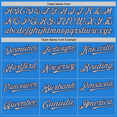 Custom Powder Blue Gray-Navy Bomber Full-Snap Varsity Letterman Two Tone Hoodie Jacket