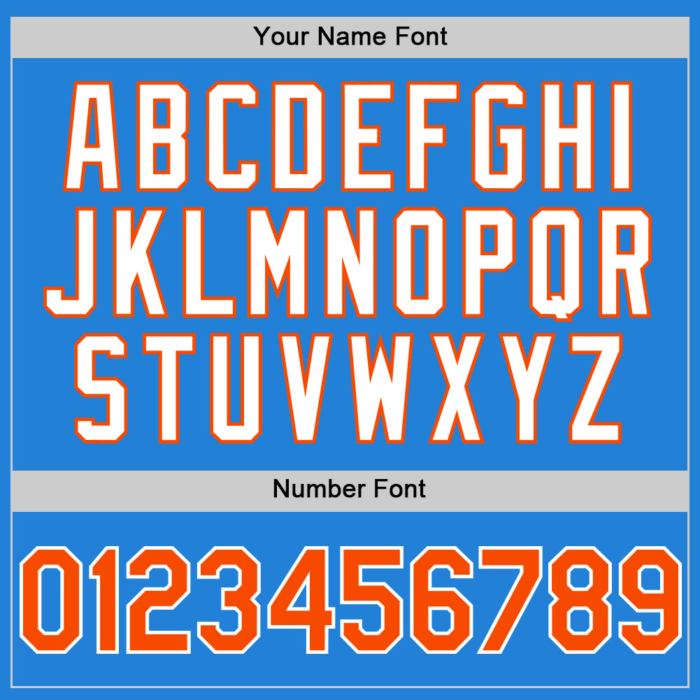 Custom Powder Blue Orange-White Bomber Full-Snap Varsity Letterman Two Tone Hoodie Jacket