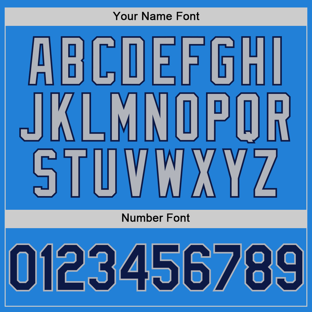 Custom Powder Blue Navy-Gray Bomber Full-Snap Varsity Letterman Two Tone Hoodie Jacket