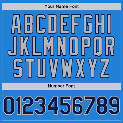 Custom Powder Blue Navy-Gray Bomber Full-Snap Varsity Letterman Two Tone Hoodie Jacket