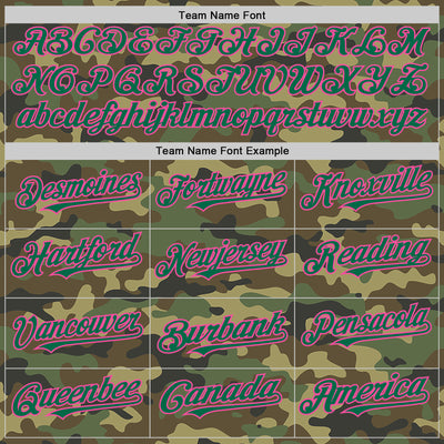 Custom Camo Kelly Green-Pink Bomber Full-Snap Varsity Letterman Salute To Service Hoodie Jacket