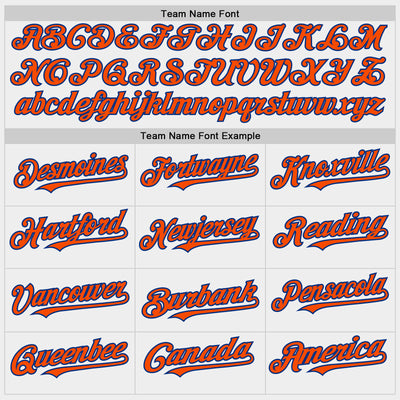 Custom White Orange-Royal Bomber Full-Snap Varsity Letterman Hoodie Jacket