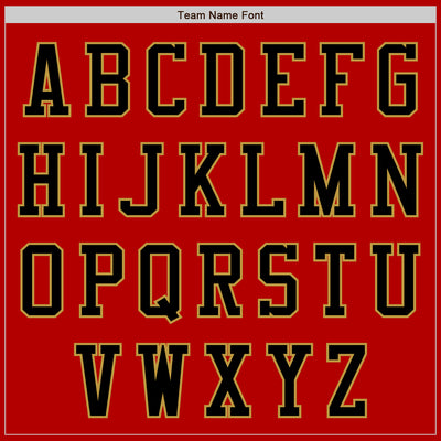 Custom Red Black-Old Gold Bomber Varsity Letterman Zipper Jacket