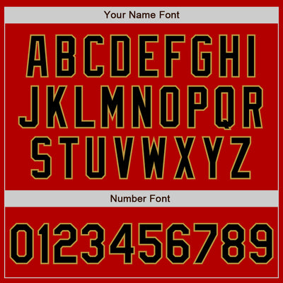 Custom Red Black-Old Gold Bomber Varsity Letterman Zipper Jacket