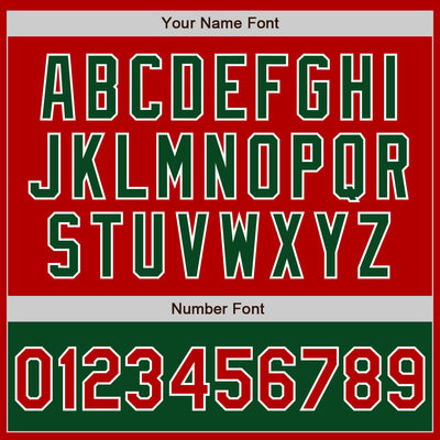 Custom Red Green-White Bomber Varsity Letterman Two Tone Zipper Jacket