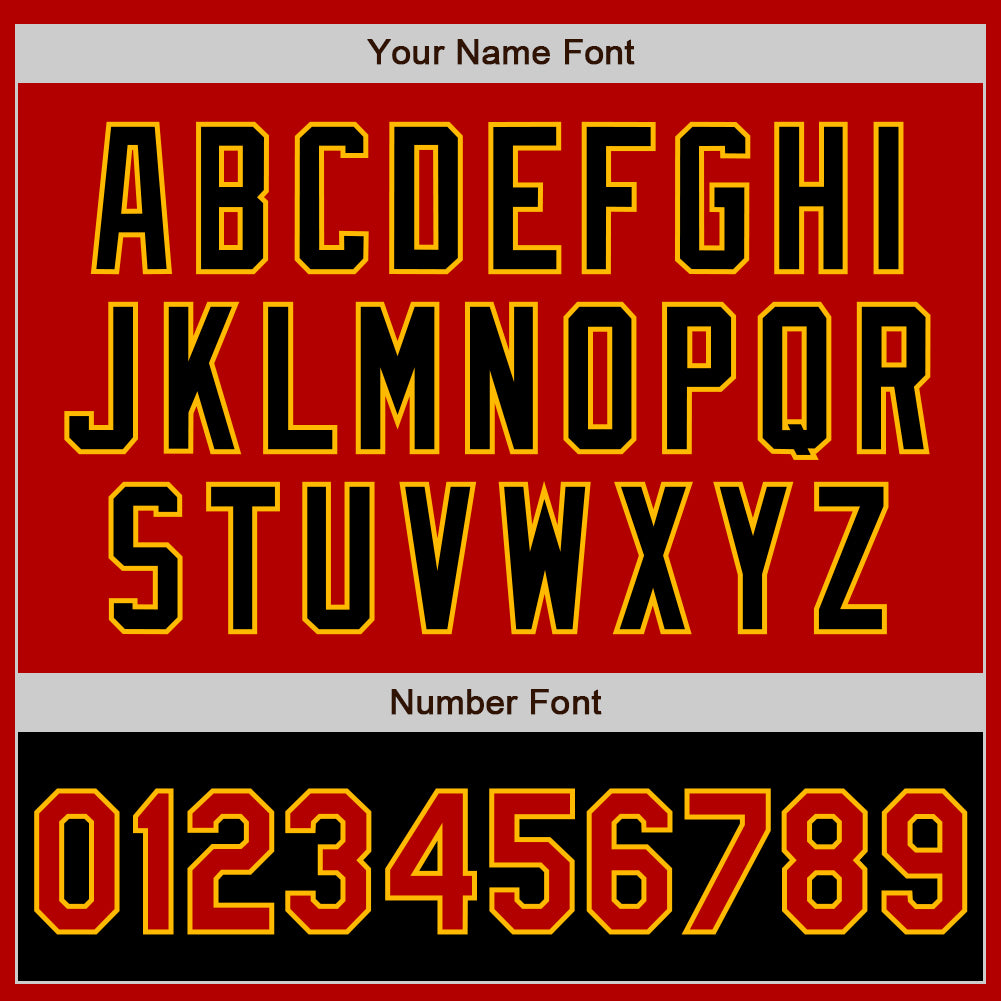 Custom Red Black-Gold Bomber Varsity Letterman Two Tone Zipper Jacket