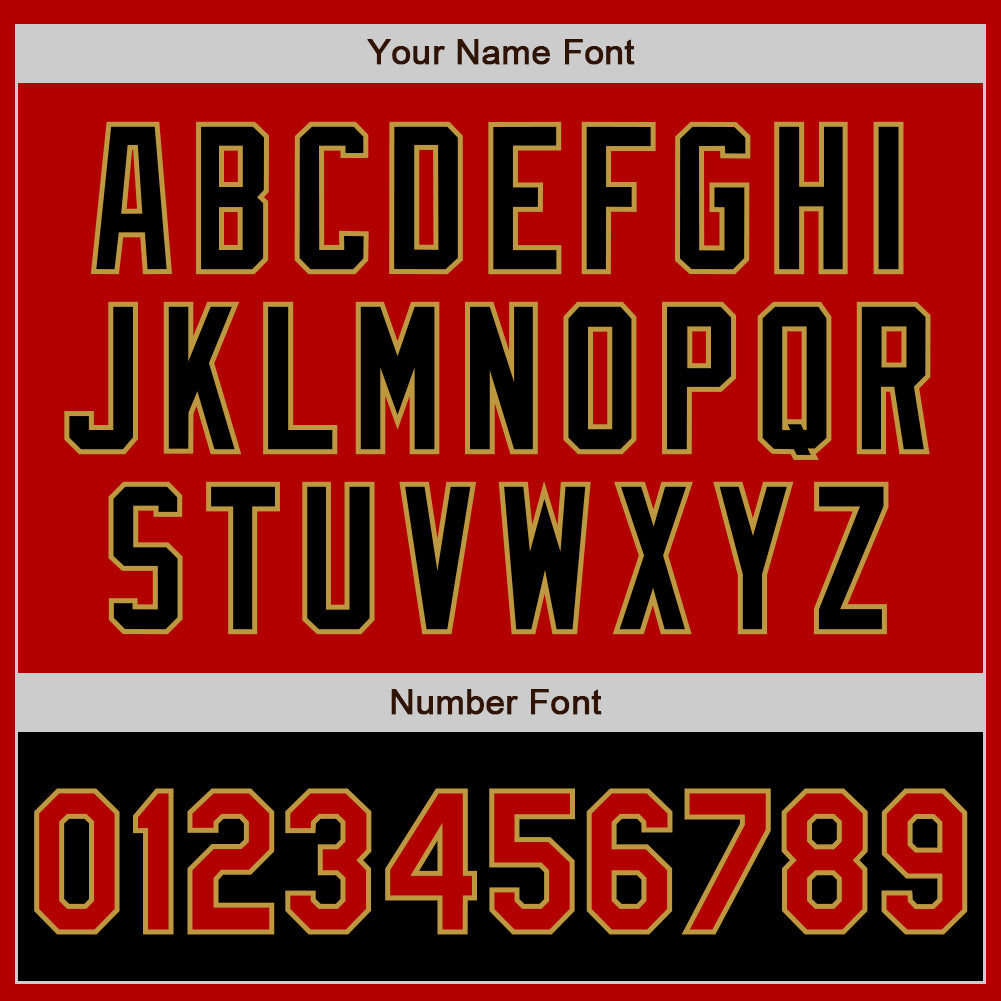 Custom Red Black-Old Gold Bomber Varsity Letterman Two Tone Zipper Jacket