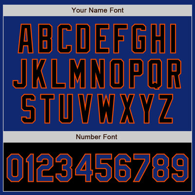 Custom Royal Black-Orange Bomber Varsity Letterman Two Tone Zipper Jacket