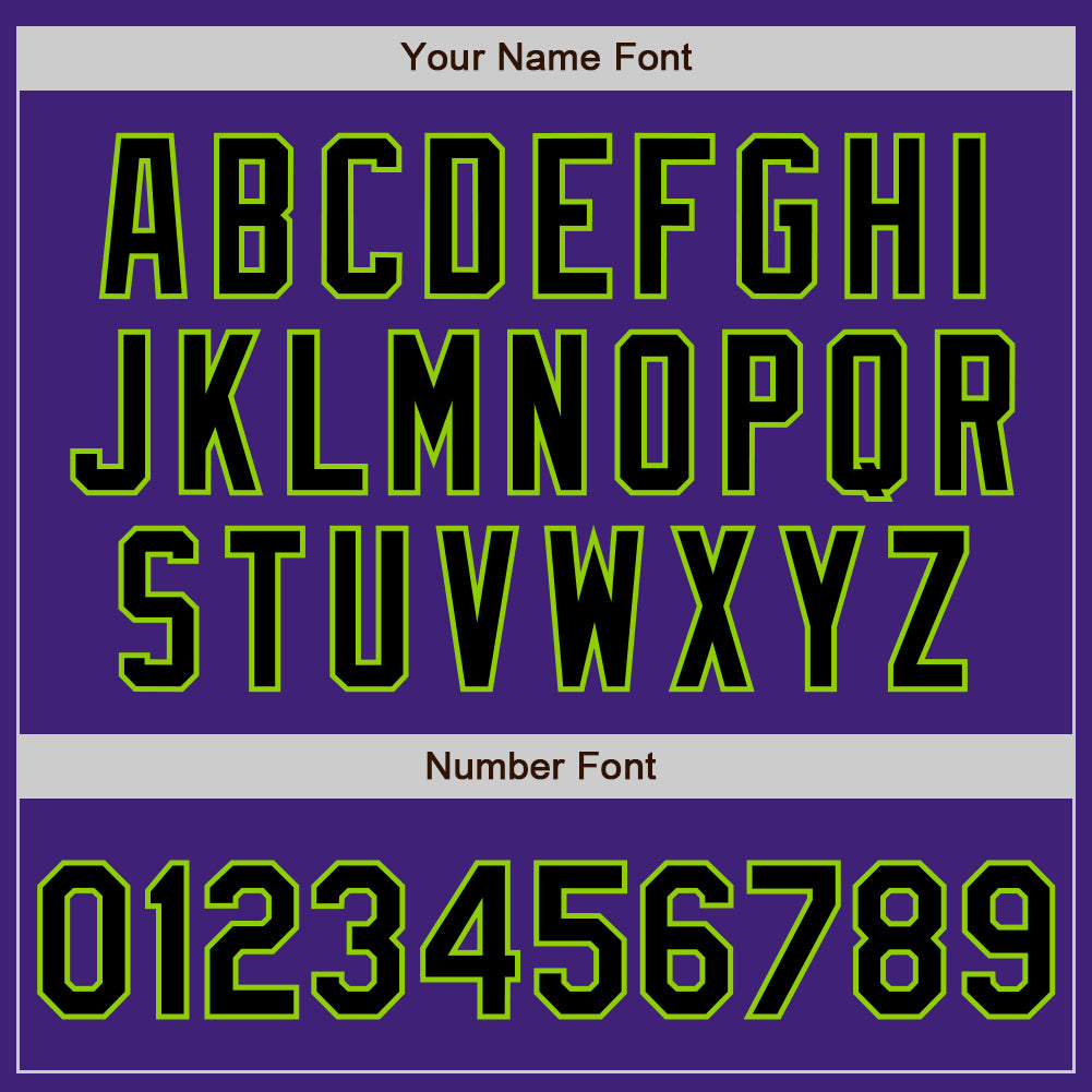 Custom Purple Black-Neon Green Bomber Varsity Letterman Zipper Jacket