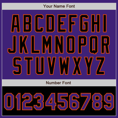 Custom Purple Black-Orange Bomber Varsity Letterman Two Tone Zipper Jacket