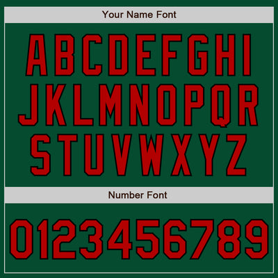 Custom Kelly Green Red-Black Bomber Varsity Letterman Zipper Jacket