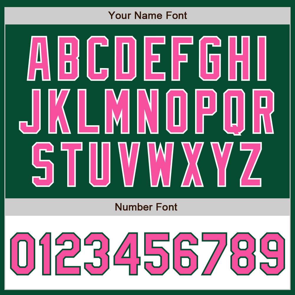 Custom Kelly Green Pink-White Bomber Varsity Letterman Two Tone Zipper Jacket