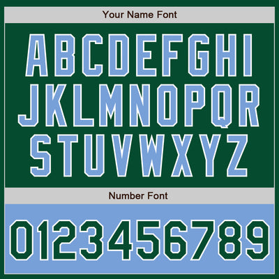 Custom Kelly Green Light Blue-White Bomber Varsity Letterman Two Tone Zipper Jacket