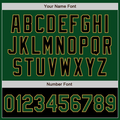 Custom Green Black-Old Gold Bomber Varsity Letterman Two Tone Zipper Jacket