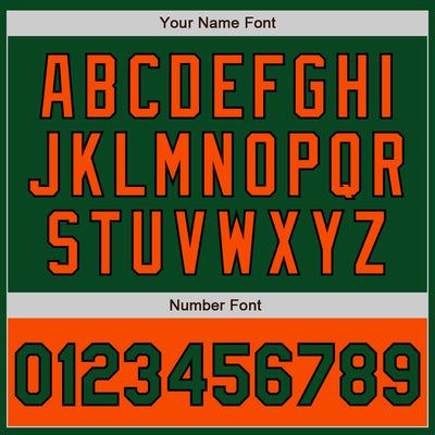 Custom Green Orange-Black Bomber Varsity Letterman Two Tone Zipper Jacket