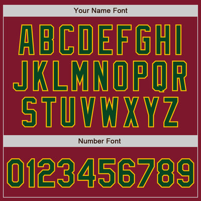 Custom Crimson Green-Gold Bomber Varsity Letterman Zipper Jacket