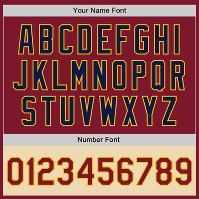 Custom Crimson Navy Gold-Cream Bomber Varsity Letterman Two Tone Zipper Jacket