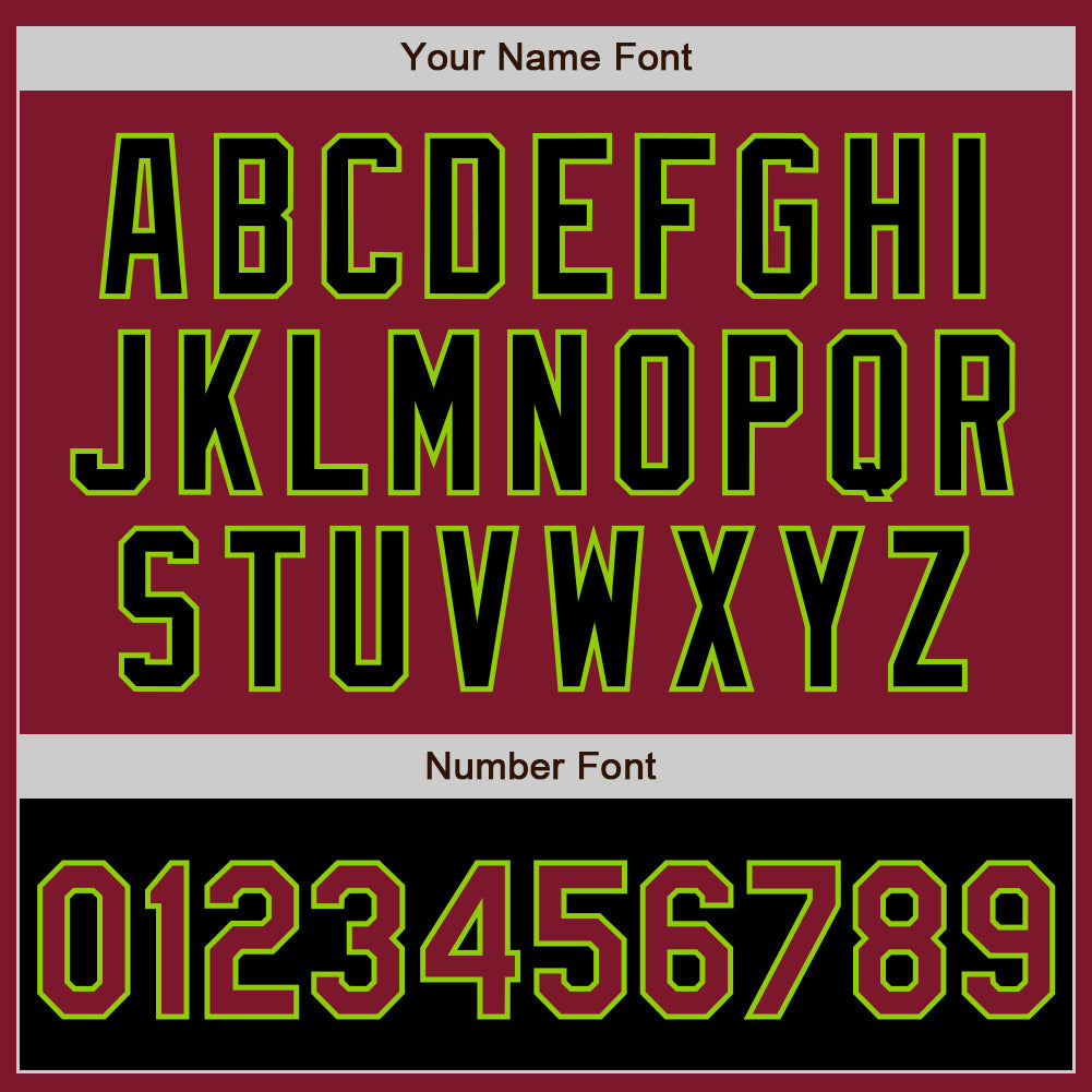 Custom Crimson Black-Neon Green Bomber Varsity Letterman Two Tone Zipper Jacket