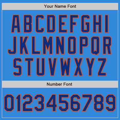 Custom Powder Blue Royal-Orange Bomber Varsity Letterman Zipper Jacket