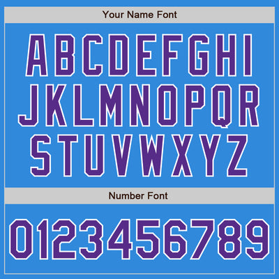 Custom Powder Blue Purple-White Bomber Varsity Letterman Zipper Jacket