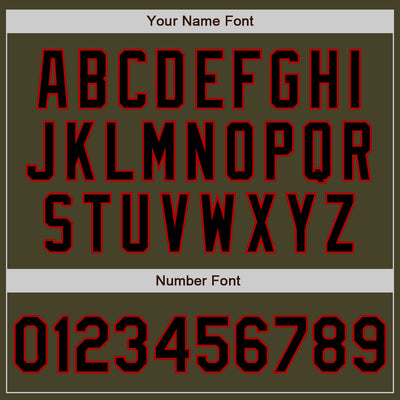 Custom Olive Black-Red Bomber Varsity Letterman Salute To Service Zipper Jacket