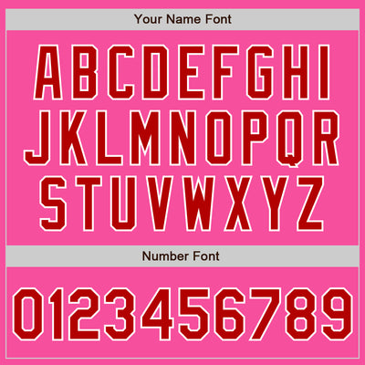 Custom Pink Red-White Bomber Varsity Letterman Zipper Jacket