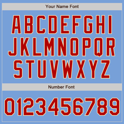 Custom Light Blue Red-Cream Bomber Varsity Letterman Zipper Jacket