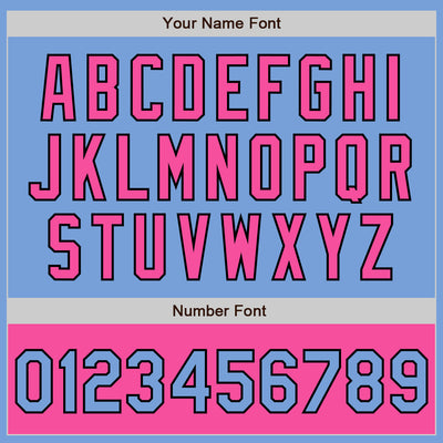 Custom Light Blue Black-Pink Bomber Varsity Letterman Two Tone Zipper Jacket