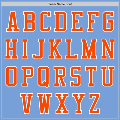 Custom Light Blue White-Orange Bomber Varsity Letterman Two Tone Zipper Jacket