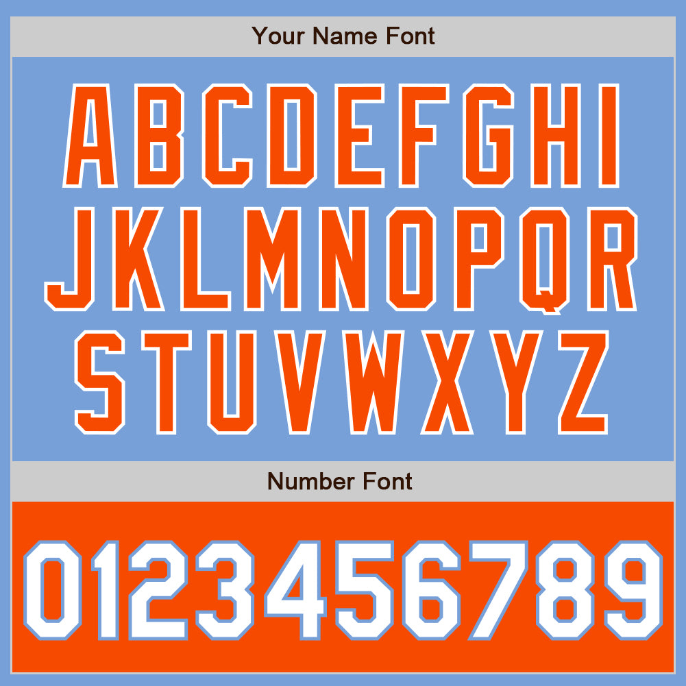 Custom Light Blue White-Orange Bomber Varsity Letterman Two Tone Zipper Jacket