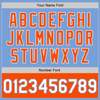 Custom Light Blue White-Orange Bomber Varsity Letterman Two Tone Zipper Jacket