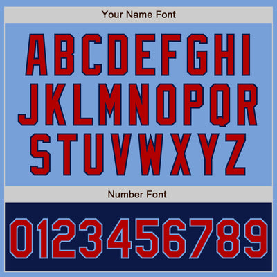 Custom Light Blue Red-Navy Bomber Varsity Letterman Two Tone Zipper Jacket