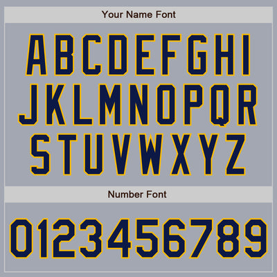 Custom Gray Navy-Gold Bomber Varsity Letterman Zipper Jacket