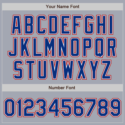 Custom Gray Royal-Red Bomber Varsity Letterman Zipper Jacket