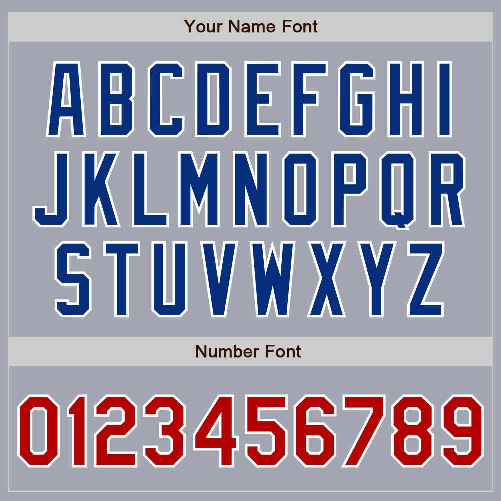 Custom Gray Red-Royal Bomber Varsity Letterman Zipper Jacket