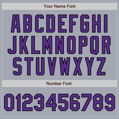 Custom Gray Purple-Black Bomber Varsity Letterman Zipper Jacket