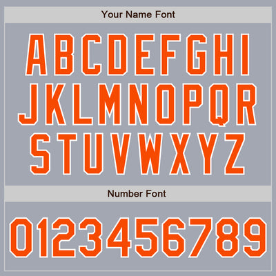 Custom Gray Orange-White Bomber Varsity Letterman Zipper Jacket