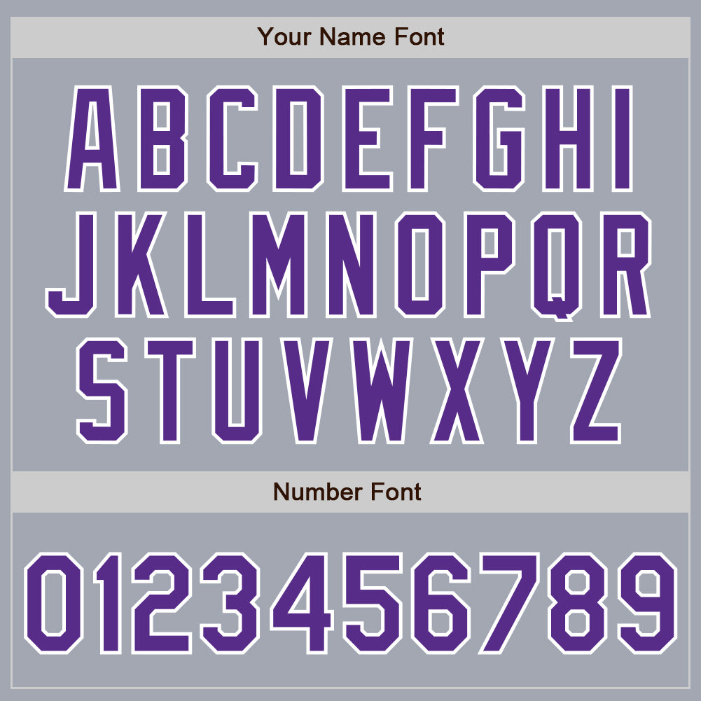 Custom Gray Purple-White Bomber Varsity Letterman Zipper Jacket