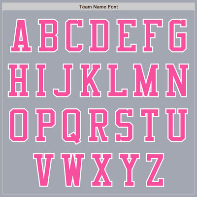 Custom Gray Pink-White Bomber Varsity Letterman Zipper Jacket